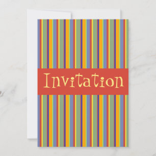 Invitation Colorful Retro Stripes début des années 1960 - Inv