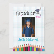 Invitation Colorful Tiny Grad Graduation