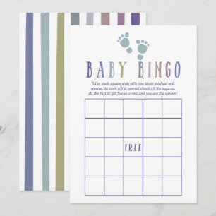Invitation Coloris tendances Baby Shower garçon Baby Bingo