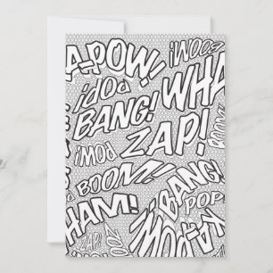 Invitation Colour Me Fun Retro Comics Pop Art