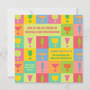 Invitation Colourful Cocktail party