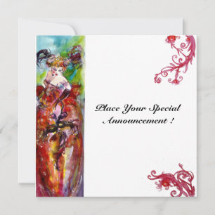 Invitation COLUMBINE, Mardi Gras, Sweet 16 Masquerade Party