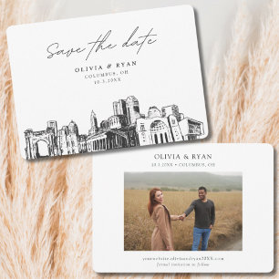 Invitation Columbus Mariage Moderne Enregistrer la date