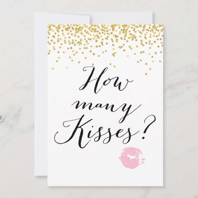 Invitation Combien de baisers sont dans le panneau Jar 5x7" (Devant)