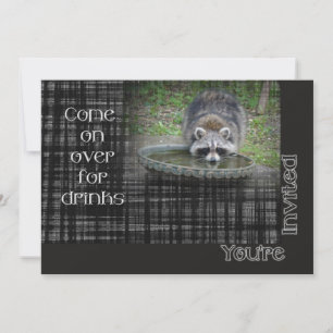 Invitation - Come by For Drinks - Raccoon