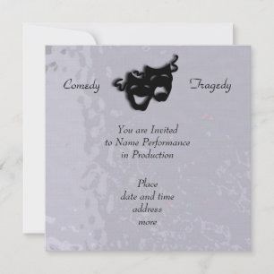 Invitation Comédie et tragédie Masques noirs Shimmer Invitati