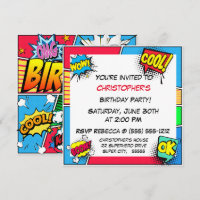 Comic Book Superhero Birthday Boy Custom