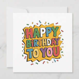 Invitation Comic Burst Joyeux Anniversaire