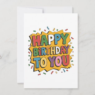 Invitation Comic Burst Joyeux Anniversaire