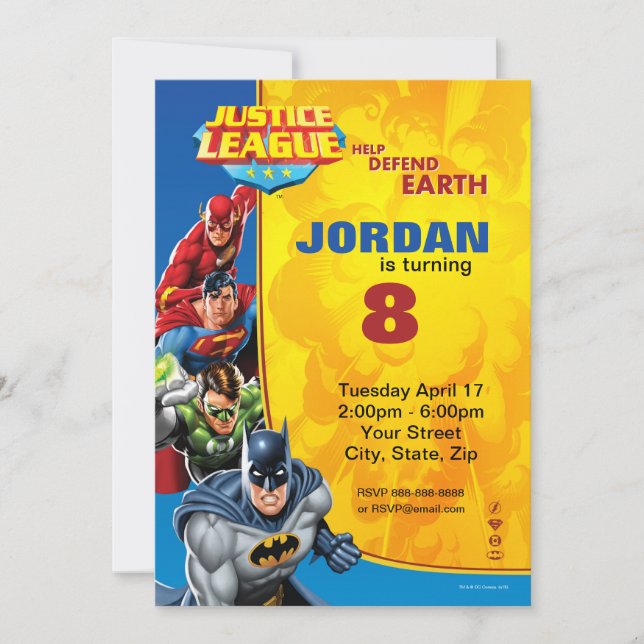 Invitation Comics DC | Justice League - Anniversaire (Devant)
