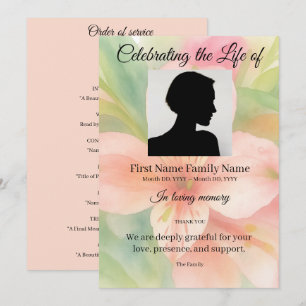 Invitation commande de service pastel lys du Pérou