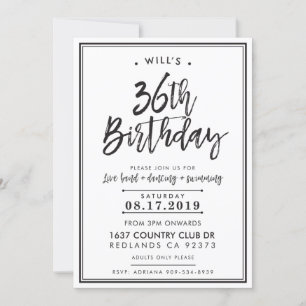 Invitation COMMANDE PERSONNALISÉE fête d'anniversaire moderne