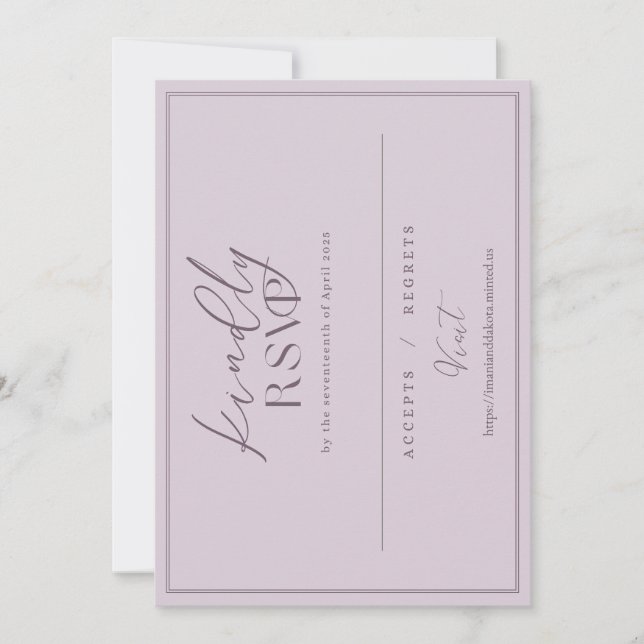 Invitation Commande personnalisée RSVP Imani & Dakota (Devant)