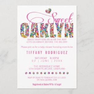 Invitation COMMANDE PERSONNALISÉE Sweet Oaklyn Baby shower In