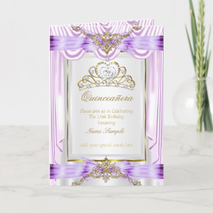 Invitation Commande Quinceanera lilas violet