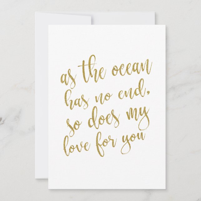 Invitation Comme l'océan n'a pas de panneau mariage abordable (Devant)