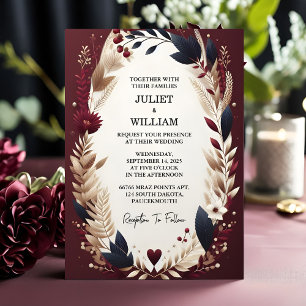 Invitation Comme Maroon traditionnel Couple Automne Mariage B