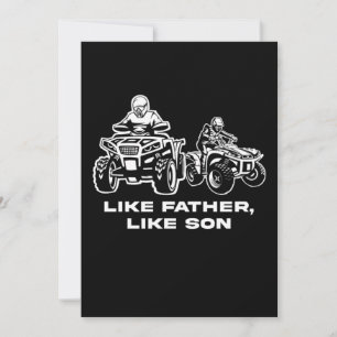 Invitation Comme Père Comme Son Quad VTT Offroad Sport Cadeau
