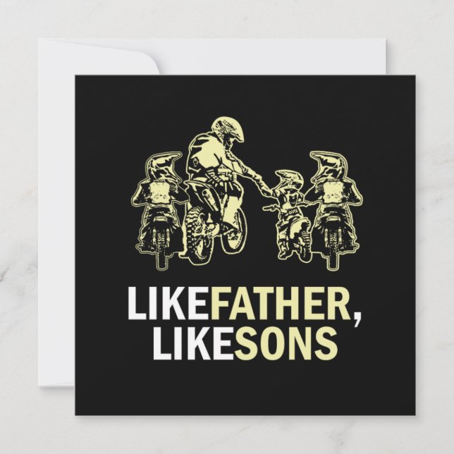 Invitation Comme Père Comme Sons Motocross Dirt Bike Cadeau (Devant)