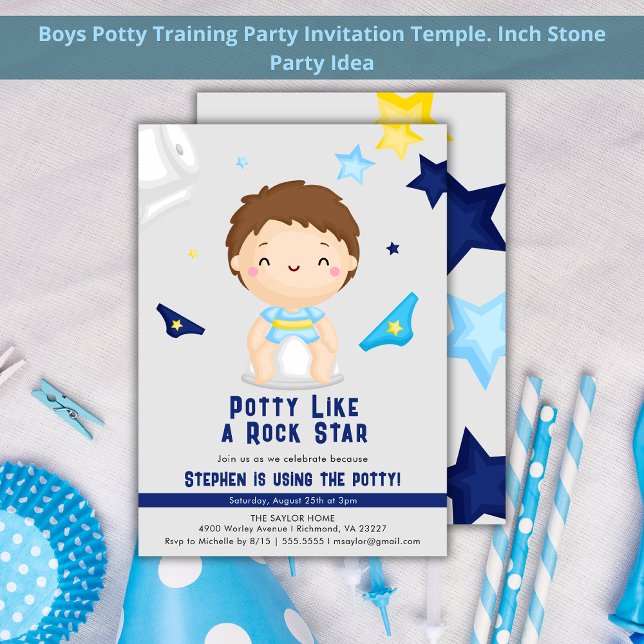 Invitation Comme Un Rock Star Boys Pee Training Party (Créateur téléchargé)