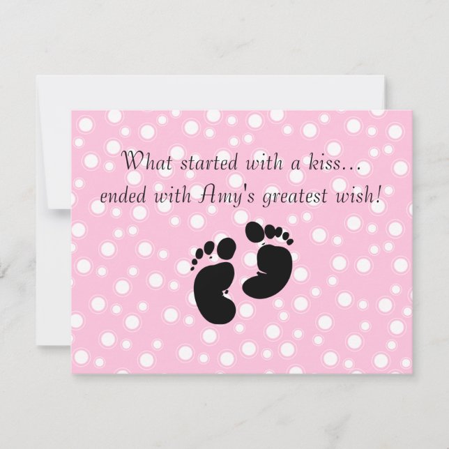 Invitation Commencé Par Un Baby shower Rose Bisous (Devant)