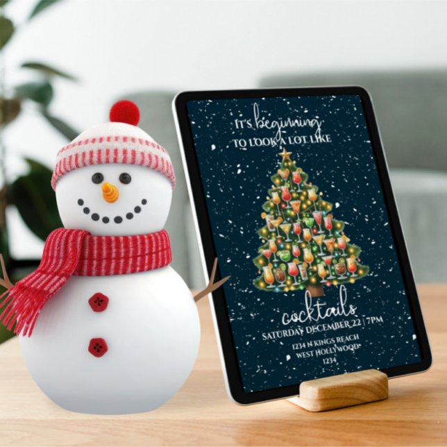 Invitation Commencer à ressembler beaucoup à des cocktails No (Beginning to look a lot like cocktails Christmas Invitation
by Ricaso. Printed or digital download)