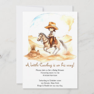 Invitation Comment le bonheur : Baby shower Cowboy