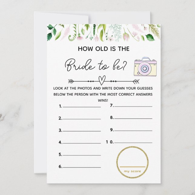 Invitation comment vieux jeu de baby shower nuptiale (Devant)