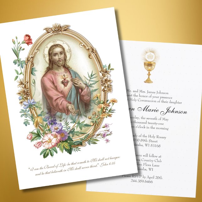 Invitation Communion catholique Sacré-Coeur Jésus (Créateur téléchargé)