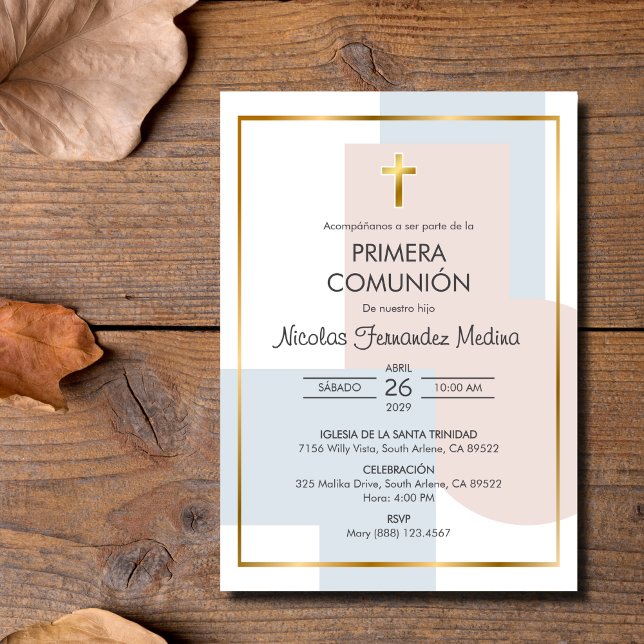 Invitation Communion de Primera Élégante Communion catholique (Créateur téléchargé)