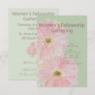 Invitation Communion Féminine Gerbera Daisy Rose Plat