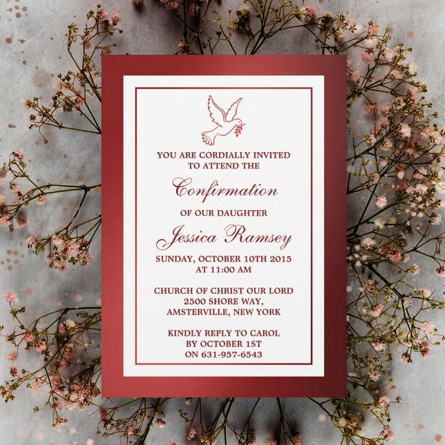 Invitation Communion Ou Confirmation De La Sainte-Colombe Rou (Créateur téléchargé)