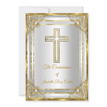 Communion solennelle croix blanche or perle