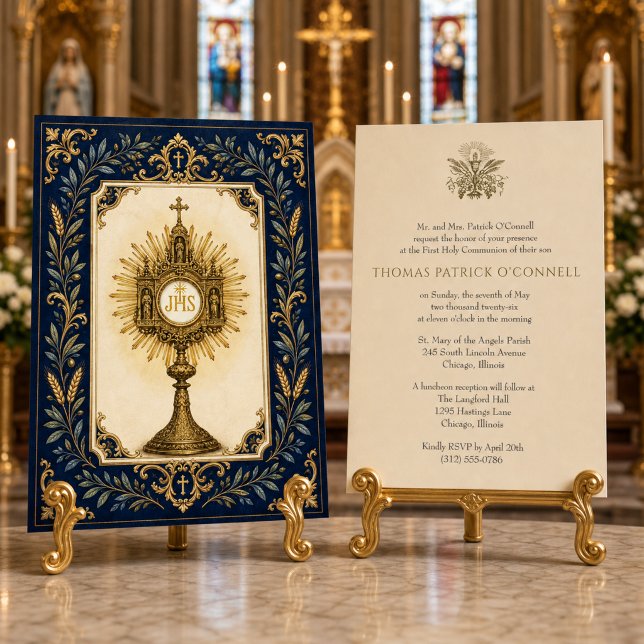 Invitation Communion traditionnelle eucharistique en ostensoi (Créateur téléchargé)