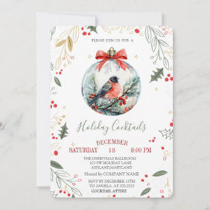 Invitation Compagnie de Boules de Noël Cardinal Oiseau Baie d