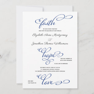 Invitation Compas Rose Faith Hope Love Script Mariage