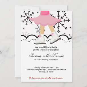 Invitation Compétition de patinage sur glace (blanc)