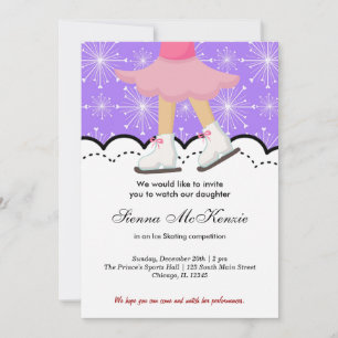 Invitation Compétition de patinage sur glace (violet)