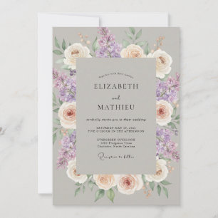 Invitation Composition de fleurs de lavande pour mariage