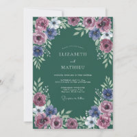 Composition Florale Bleu Mauve Mariage