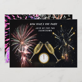 Invitation Compte à rebours des feux d'artifice du Nouvel An