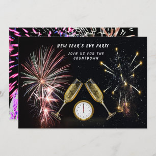 Invitation Compte à rebours des feux d'artifice du Nouvel An