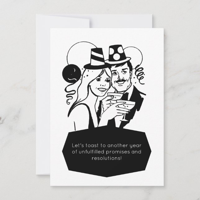 Invitation Compte à rebours du Nouvel An (Devant)