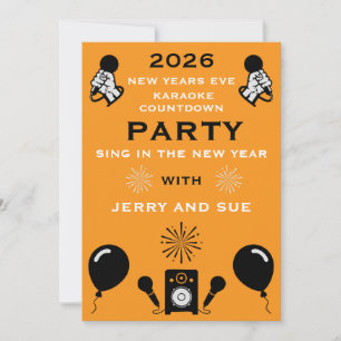 Invitation Compte à rebours du Nouvel An Eve Karaoke