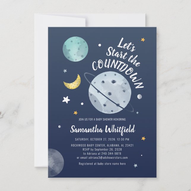 Invitation Compte à rebours Espace moderne Espace extra-galax (Devant)