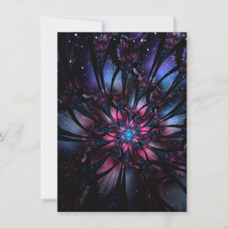 Invitation Conception Abstraite des fleurs fractales.