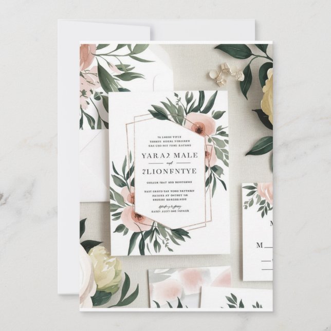Invitation Conception aquarelle avec RSVP" (Devant)