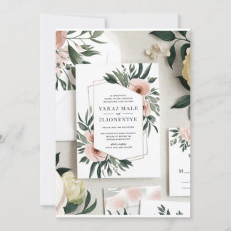 Invitation Conception aquarelle avec RSVP"