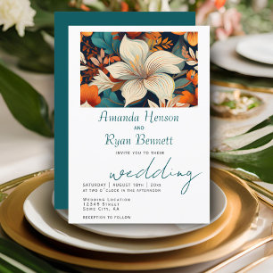 Invitation Conception Botanique Florale Tropicale Élégante de