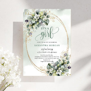 Invitation Conception Botanique Verte et Blanche C'est Une Fi